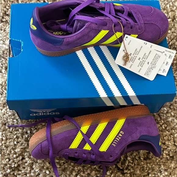 Adidas Gazelle - 100% Authentic Purple Yellow 12Kids– New in Box - 1 day 📦 - Picture 6 of 12
